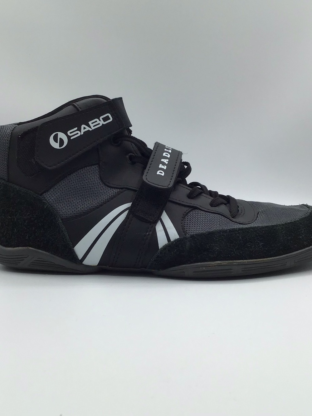 Sabo Deadlift Weightlifting Shoes Black Strap Training Gym Mens 44 EU